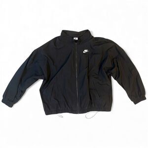 Women's Nike Windbreaker Black Size 1X Full Zip Jacket Lightweight Running Gym